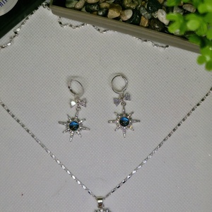 Set bijuterii Cosmos placat cu argint 925 - bijuterii - cercei - cercei din argint - Artynos.ro