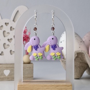 Cercei de Paste cu iepurasi mov - Artynos.ro