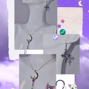 Set bijuterii Sailor Moon placat cu argint 925 - bijuterii - seturi de bijuterii - Artynos.ro