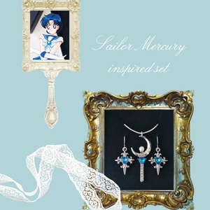 Set bijuterii Sailor Mercury placat cu argint 925 - bijuterii - seturi de bijuterii - Artynos.ro