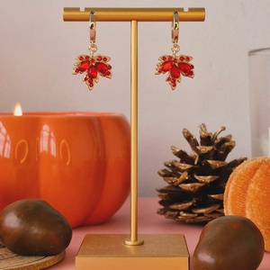 Cercei Autumn Leaves placati cu aur 18K - Artynos.ro