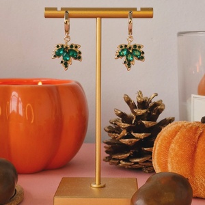 Cercei Autumn Leaves placați cu aur 18K - bijuterii - cercei - cercei din aur - Artynos.ro