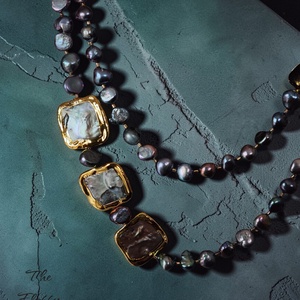 Colier perle negre - bijuterii - coliere - coliere din perle - Artynos.ro