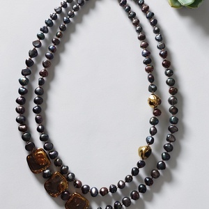 Colier perle negre - bijuterii - coliere - coliere din perle - Artynos.ro