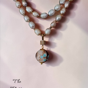 Colier din perle de cultura rose si pandantiv Murano, Bijuterii, Coliere, Coliere din perle, Confectionarea bijuteriilor, ARTYNOS