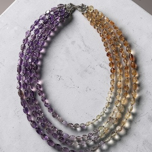 Colier multiple siruri din ametist si citrin - bijuterii - coliere - coliere din pietre semiprețioase - Artynos.ro
