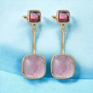 Cercei lungi cu ametiste - bijuterii - cercei - cercei din pietre semiprețioase - Artynos.ro