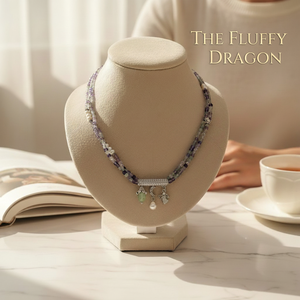 Colier finut la baza gatului din fluorit si perle de cultura - bijuterii - coliere - coliere din pietre semiprețioase - Artynos.ro