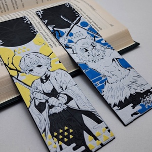 Set 2 Semne de Carte Demon Slayer, Cărți și creații cu tematică muzicală, cadouri, Semn de carte, , ARTYNOS