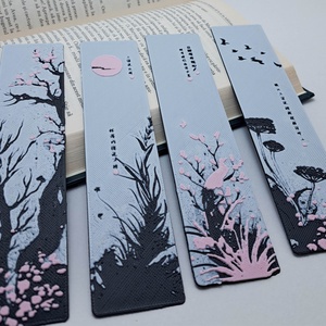 Set 4 Semne de Carte Japanese Blossom - cărți și creații cu tematică muzicală, cadouri - semn de carte - Artynos.ro