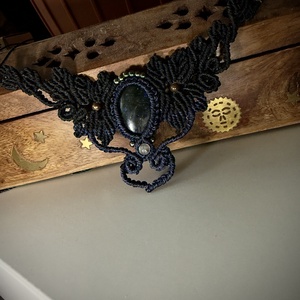 Colier Macrame Labradorit - bijuterii - coliere - chockere - Artynos.ro