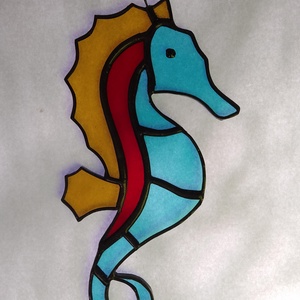 Seahorse Tiffany Window Decor O briză răcoritoare în zilele toride - casă & stil de viață - accesorii pentru decorat casa - decorațiuni de geam și decorațiuni de ușă  - decor ferestre și autocolant pentru geam - Artynos.ro