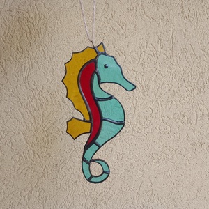 Seahorse Tiffany Window Decor O briză răcoritoare în zilele toride - casă & stil de viață - accesorii pentru decorat casa - decorațiuni de geam și decorațiuni de ușă  - decor ferestre și autocolant pentru geam - Artynos.ro