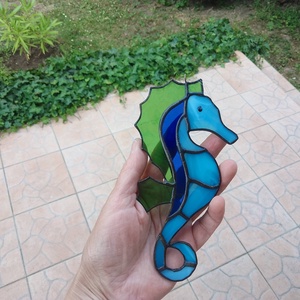 Seahorse Tiffany Window Decor O briză răcoritoare în zilele toride - casă & stil de viață - decorațiuni de casă - decorațiuni de geam și ușă - stickere pentru geam - Artynos.ro