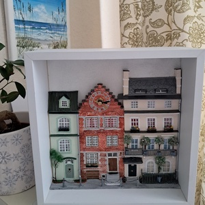 Díszpolc órával és világítással, Casa & Stil de viata, Decoratiuni de casa, Decoratiuni de masa si rafturi, Decoratiuni de masa, Arta de hartie, ARTYNOS