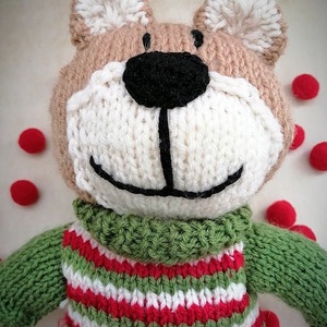 Ursuleață de Crăciun, jucărie tricotată. handmade. - accesorii de crăciun - cadouri de crăciun - Artynos.ro