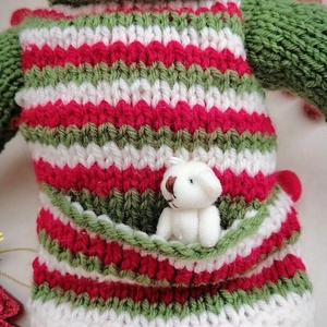 Ursuleață de Crăciun, jucărie tricotată. handmade. - accesorii de crăciun - cadouri de crăciun - Artynos.ro