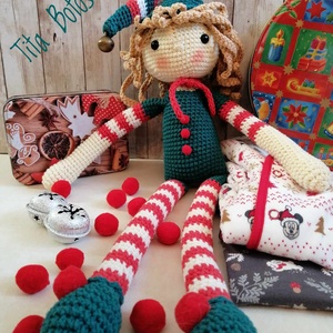 Spiridus de Crăciun, jucărie crosetata, handmade. - accesorii de crăciun - cadouri de crăciun - Artynos.ro