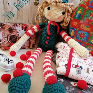 Spiridus de Crăciun, jucărie crosetata, handmade. - accesorii de crăciun - cadouri de crăciun - Artynos.ro
