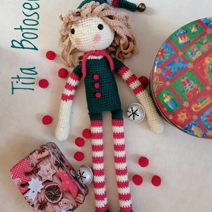 Spiridus de Crăciun, jucărie crosetata, handmade. - accesorii de crăciun - cadouri de crăciun - Artynos.ro