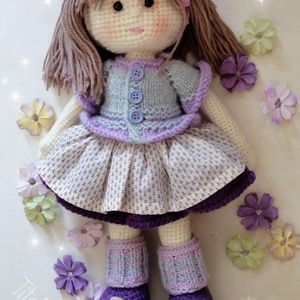 Papusa crosetata, jucărie crosetata, handmade, Cadou Craciun, cadou fetite, cadou zi nastere - jucării și echipamente pentru copii - plușuri - păpușă croșetată, păpușă de pluș - Artynos.ro