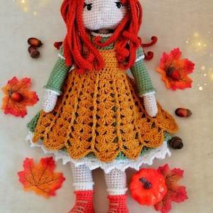 Papusa crosetata, jucărie crosetata, handmade, Cadou Craciun, cadou fetite, cadou zi nastere - jucării și echipamente pentru copii - plușuri - păpușă croșetată, păpușă de pluș - Artynos.ro