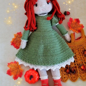 Papusa crosetata, jucărie crosetata, handmade, Cadou Craciun, cadou fetite, cadou zi nastere - jucării și echipamente pentru copii - plușuri - păpușă croșetată, păpușă de pluș - Artynos.ro
