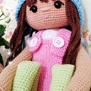 Papusa crosetata, jucărie crosetata, handmade, Cadou Craciun, cadou Paște, cadou fetite, cadou zi nastere - jucării și echipamente pentru copii - plușuri - păpușă croșetată, păpușă de pluș - Artynos.ro
