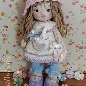 Papusa crosetata, jucărie crosetata, handmade, Cadou Craciun, cadou fetite, cadou zi nastere - jucării și echipamente pentru copii - plușuri - păpușă croșetată, păpușă de pluș - Artynos.ro