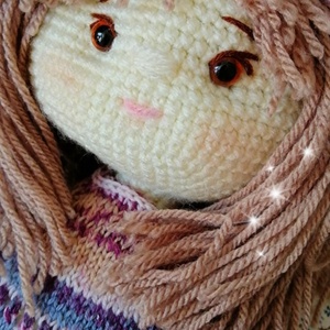 Papusa crosetata, jucărie crosetata, handmade, Cadou Craciun, cadou fetite, cadou zi nastere - jucării și echipamente pentru copii - plușuri - păpușă croșetată, păpușă de pluș - Artynos.ro