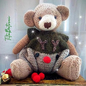  Ursulet, Jucarie handmade tricotata, papusa de Craciun., Jucării și echipamente pentru copii, Jucării de pluș, Ursuleț de pluș, , ARTYNOS