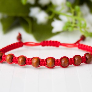 Bratara macramé impletita - Margele rosu/maro, , , ARTYNOS