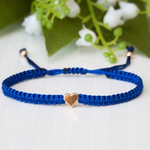 Bratara macramé impletita - Hearts blue/gold, , , ARTYNOS