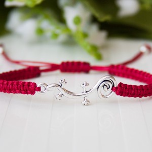 Brățară macramé împletită - Lizard burgundy -  - Artynos.ro