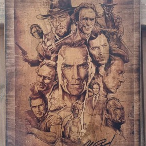 Clint Eastwood poza din lemn, Casa & Stil de viata, Accesorii pentru decorat casa, Picturi murale, Arta de perete din lemn, , ARTYNOS
