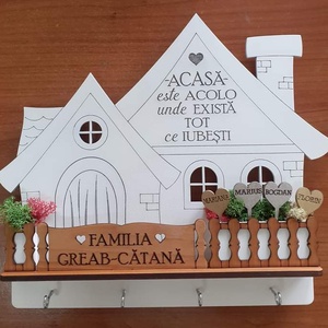 Suport pentru chei personalizat, cu licheni , Casa & Stil de viata, Decoratiuni de casa, Decoratiuni de pereti, Suport pentru chei, Prelucrarea lemnului, ARTYNOS