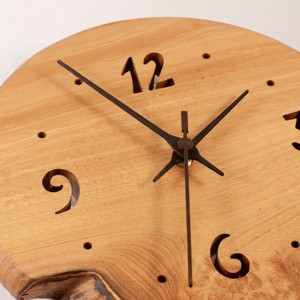 Ceas de perete din lemn, ceas rustic din lemn,  - casă & stil de viață - decorațiuni de casă - decorațiuni de pereți - ceasuri de perete - Artynos.ro