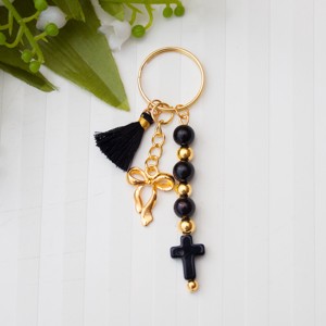 Breloc, ornament pentru geanta - Cruce negru/galben, , , ARTYNOS