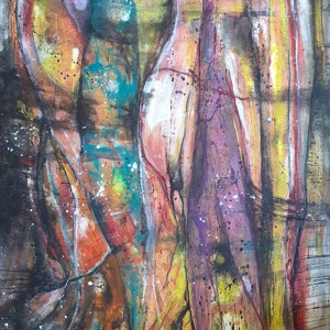 Padurea din visul meu - pictura abstracta pe panza, de Zsolt Böszörményi Kovács, , , ARTYNOS