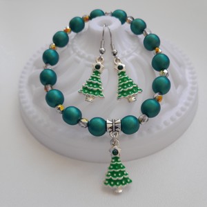 Set de bijuterii din lemn de pin - brățară, cercei -  - Artynos.ro