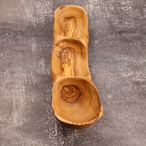 Tavă Din Lemn De Măslin Cu 3 compartimente 40 x 9 cm, Casă & Stil de viață, Accesorii pentru echipamente de bucătărie, Accesorii de servire, Tăvi, tăvi de servire, , ARTYNOS
