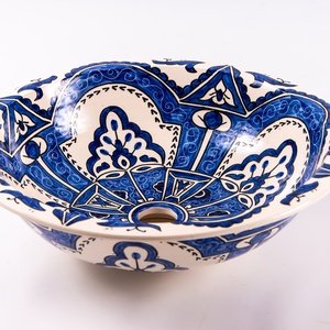 Lavoar Pentru Baie Maya Albastru Cu Alb 43 x 43 x 14 cm - casă & stil de viață - accesorii baie - vas de spălat - Artynos.ro