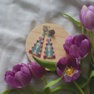 Cercei in culori pastelate, Bijuterii, Cercei, Cercei din margele, Cusatura, Confectionarea bijuteriilor, ARTYNOS