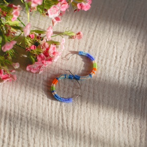 Cercei colorati de tip hoops, Bijuterii, Cercei, Cercei din margele, Cusatura, Confectionarea bijuteriilor, ARTYNOS