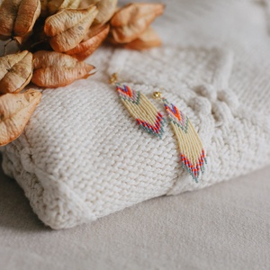 Cercei lungi din margele colorate, Bijuterii, Cercei, Cercei din margele, Cusatura, Confectionarea bijuteriilor, ARTYNOS