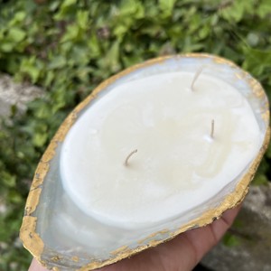 Lumanare unica cu scoici de lac - Lumanare artizanala din materiale naturale, , , Aceasta lumanare speciala este realizata dintr-o cochilie reala, mare (20x11 cm), pictata manual cu..., ARTYNOS