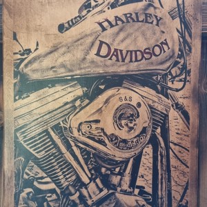 Harley Davidson imagine din lemn, Casa & Stil de viata, Accesorii pentru decorat casa, Picturi murale, Arta de perete din lemn, , ARTYNOS