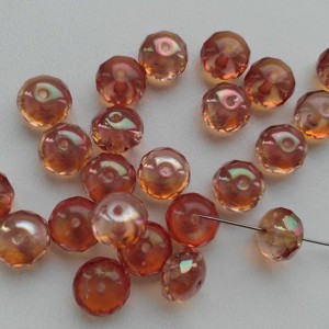 Margele din sticla ceha - gogoasa - 8x5mm - 30 buc / pachet - portocaliu, , , ARTYNOS