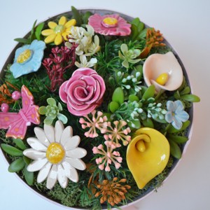 Buchet de flori din ceramică, cutie cu 9 flori - casă & stil de viață - decorațiuni de casă - accesorii florale - cutii cu flori - Artynos.ro