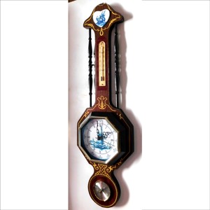 Ceas de perete și barometru antic frumos, înalt de 74 cm - casă & stil de viață - decorațiuni de casă - decorațiuni de pereți - ceasuri de perete - Artynos.ro